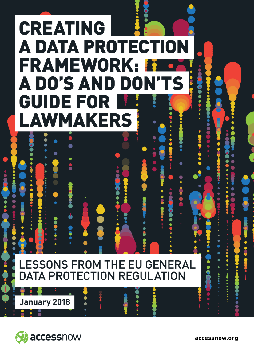 Personal Data Protection Framework Guideline for Lawmakers